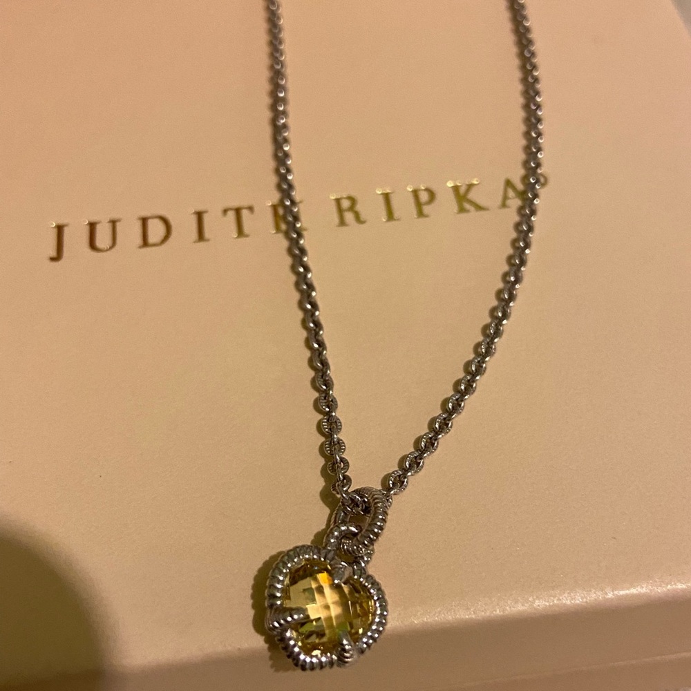 Judith Ripka Canary Yellow Heart Crystal Necklace